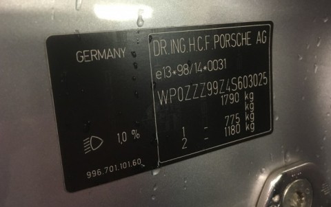Porsche 996 Anniversaire 3.6 345cv WP0ZZZ99Z4S603025