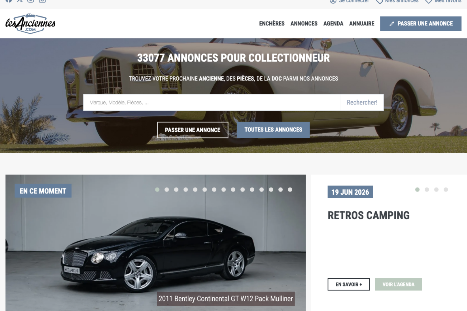 LesAnciennes.com, la référence des annonces de voitures et motos de collection